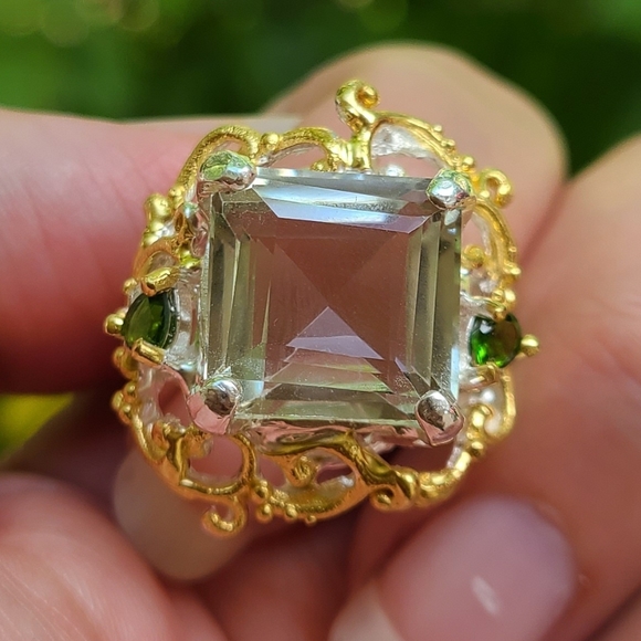 Jewelry - Genuine green amethyst sterling ring